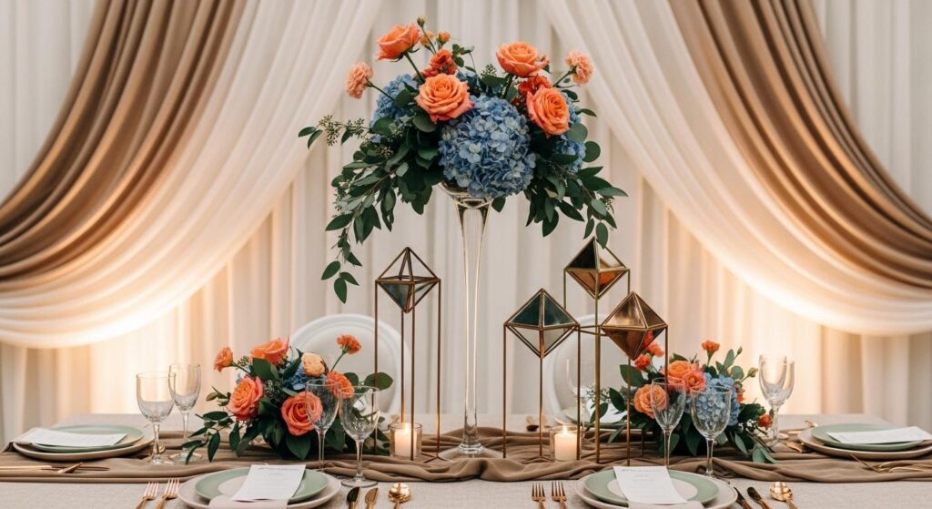 Nowoczesna aranżacja dekoracji weselnej