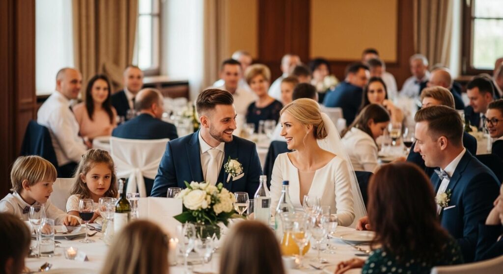 Dzieci na weselu przy stole