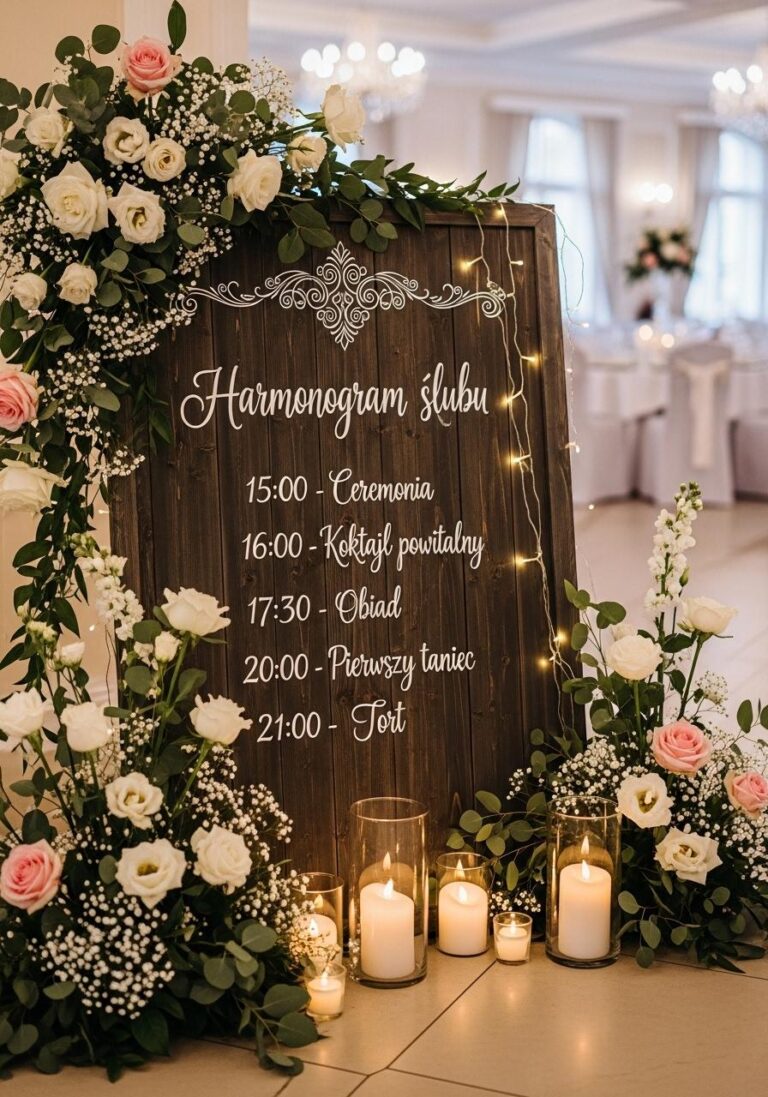 Harmonogram dnia ślubu krok po kroku