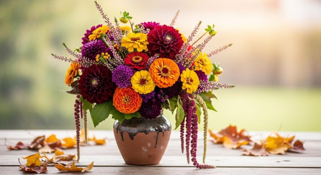 Jesienna kompozycja kwiatowa na wesele