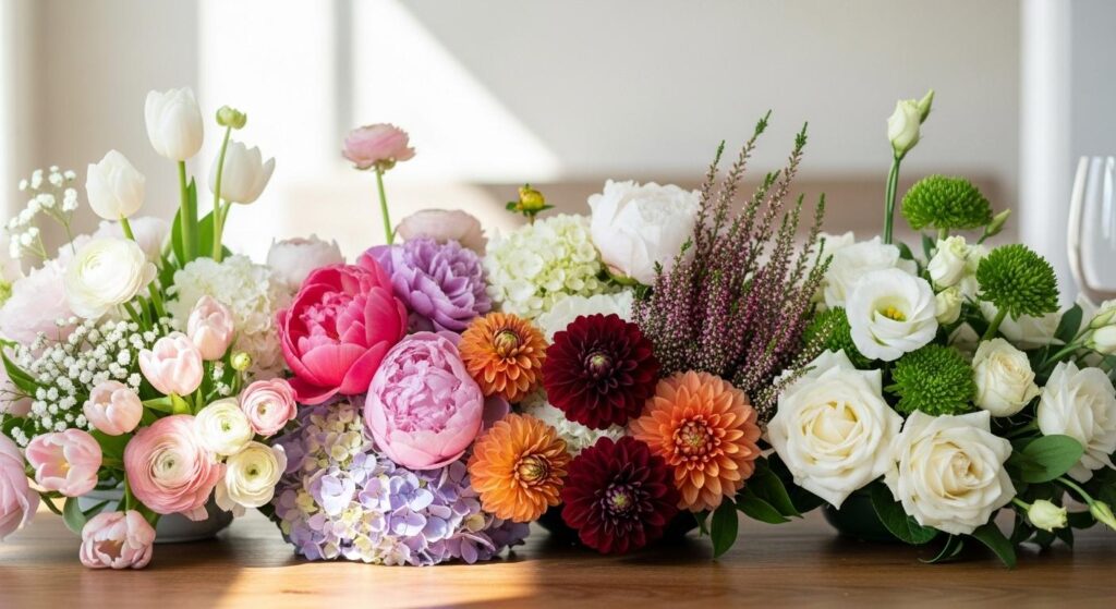Kompozycje kwiatowe na wesele na wiosnę, lato, jesień i zimę