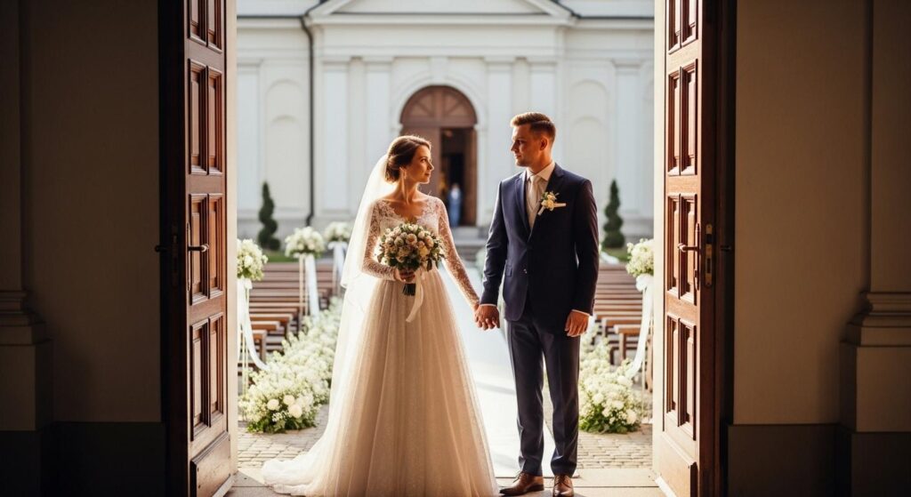 Para Młoda biorąca ślub w niedzielę