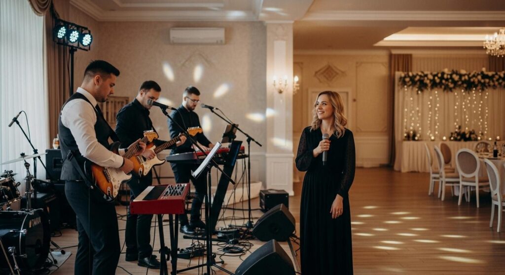 Zespół muzyczny przygotowujący się do weela