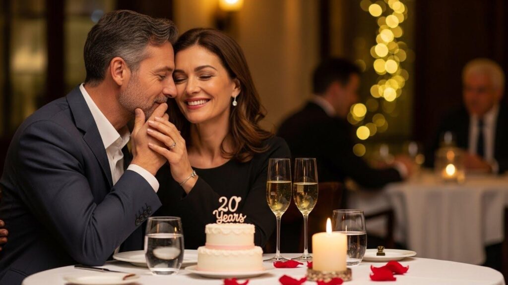 Małżeństwo świętujące 20 rocznicę ślubu