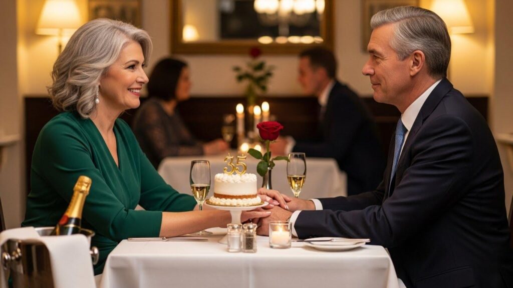 Małżeństwo świętujące 35 rocznicę ślubu