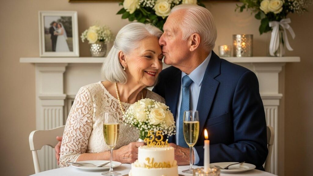 Małżeństwo świętujące 55 rocznicę ślubu