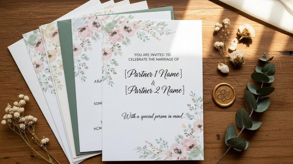 Zaproszenia ślubne z osobą towarzyszącą