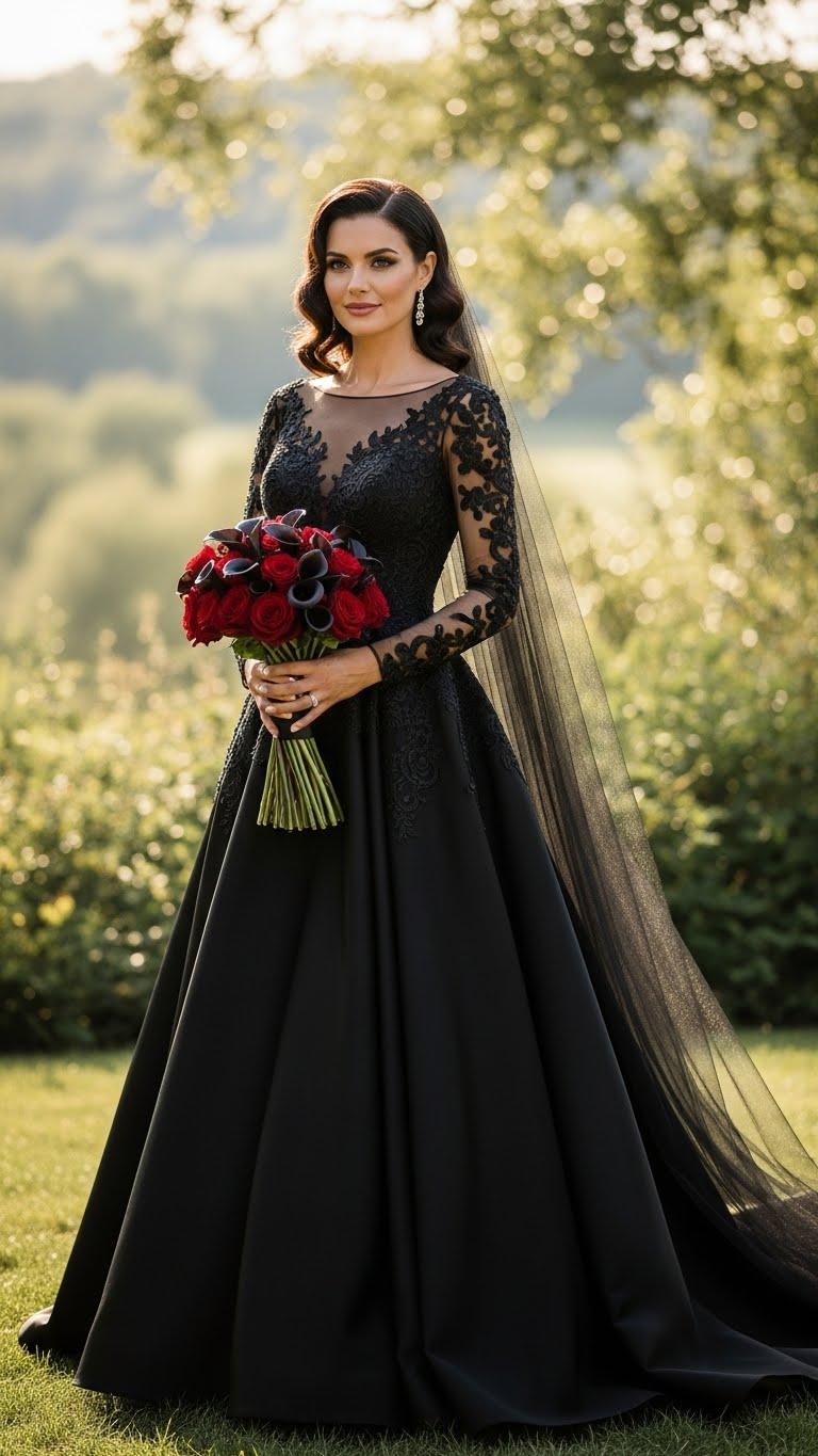 Czarna suknia ślubna – czy wypada i dla kogo to wybór idealny?
