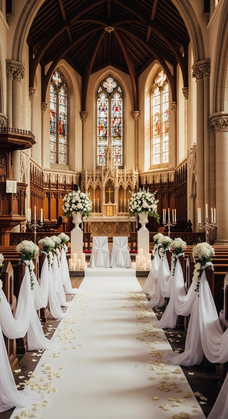 Dekoracja kościoła na ślub – inspiracje i jak udekorować samemu