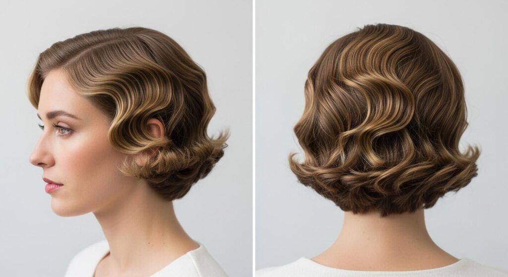 Panna młoda we fryzurze finger waves