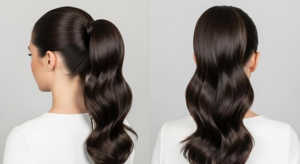 Panna młoda z włosami upiętymi w kucyk