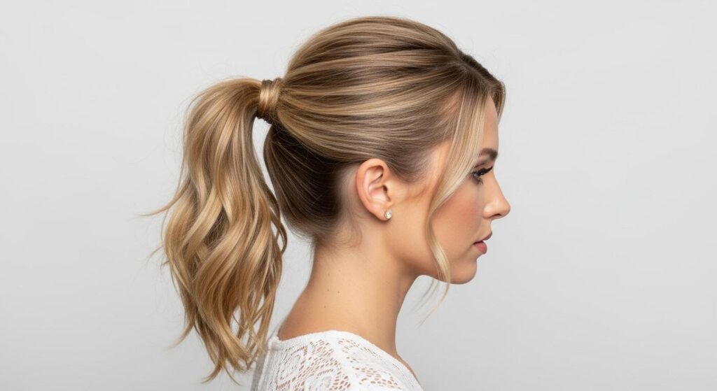 Panna młoda we fryzurze z kucykiem